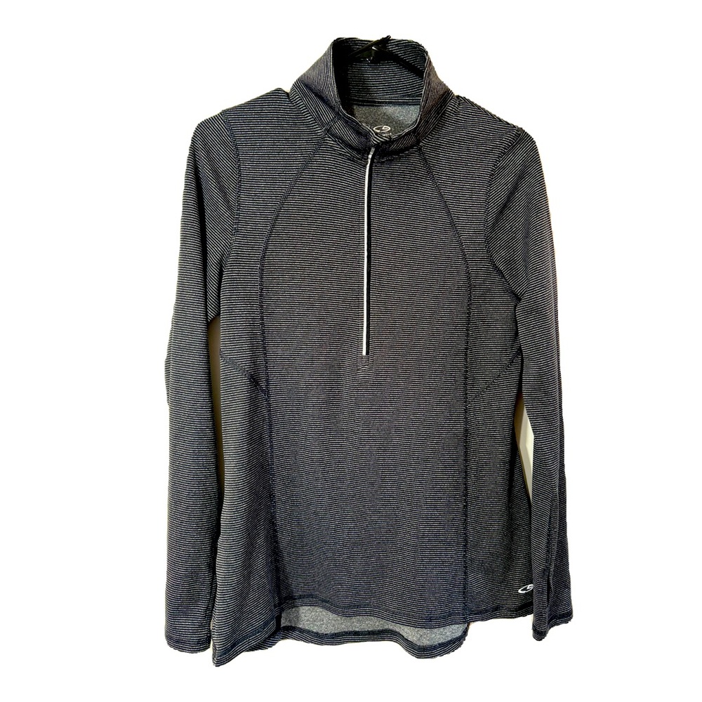 CHAMPION DUO DRY ATHLETIC TOP WOMEN LONG SLEEVS 2/4 ZIPPER ONE SIDE POCKET M